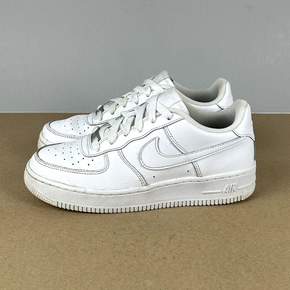 Nike Air Force 1 Leather Athletic Shoes Youth 5Y Womens 6.5 White DH2920-111